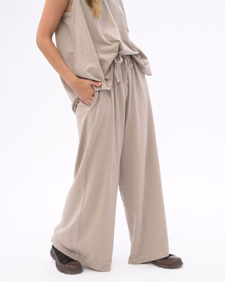 Organic Cotton Palazzo Elastic Pants - Baci Fashion