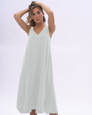 Organic Cotton V-neck Tank Dress - Baci Fashion