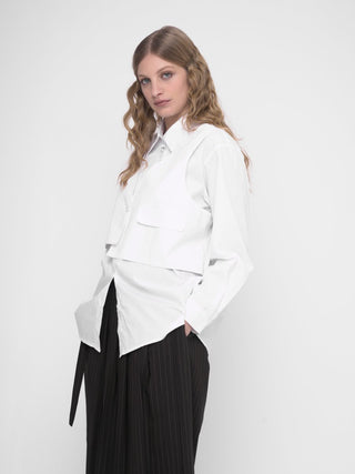 Overlay Buttoned Long Sleeve Shirt - Baci Fashion