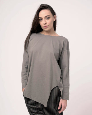 Oversized Longsleeve Cotton T-Shirt - Baci Fashion