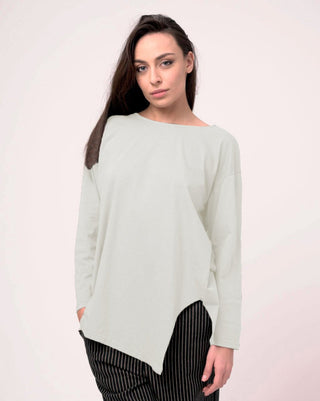 Oversized Longsleeve Cotton T-Shirt - Baci Fashion