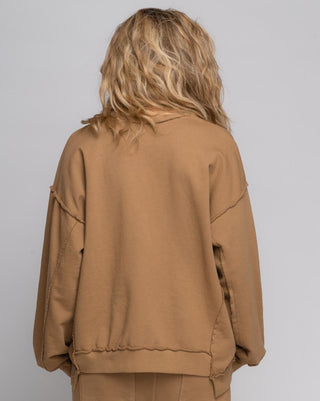 Panelled Seamed V-Neck Sweatshirt - Baci Fashion