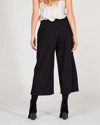 Pinstripe Pleated Wide Leg Trousers - Baci Online Store