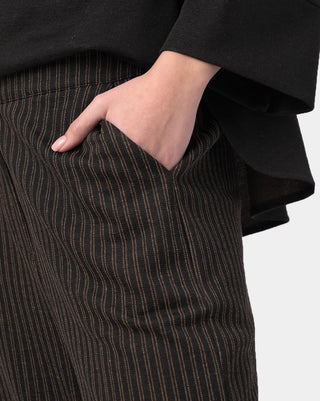 Pinstriped Elastic Waist Pants - Baci Fashion