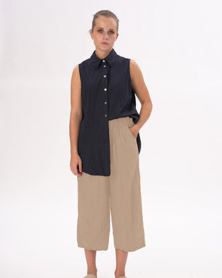 Pleated Elastic Organic Cotton Shorts - Baci Fashion