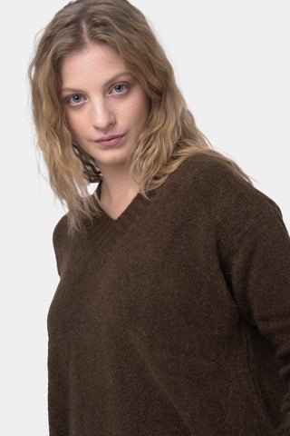 Ribbed V Neck Sweater - Baci Fashion