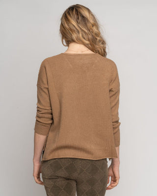 Rolled-Edge V-Neck Sweater - Baci Fashion