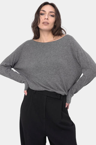 Round Neck Raw Edge Sweater - Baci Fashion