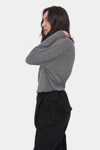 Round Neck Raw Edge Sweater - Baci Fashion