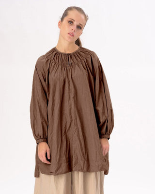 Ruffled Neck Organic Cotton Tunic - Baci Fashion