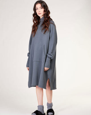 Shawl Collar Hooded Sweater Dress - Baci Fashion