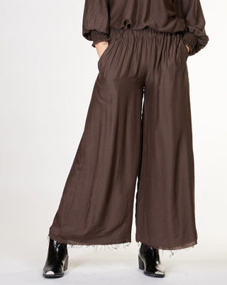Silk-Blend Elastic Waist Pant - Baci Fashion