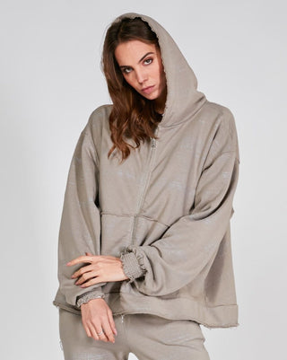 Static Raw Hooded Zip-Up sweatshirt - Baci Online Store