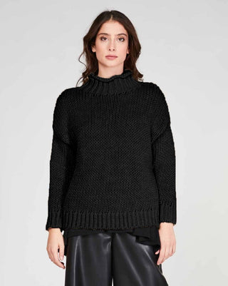 Stockinette Knit Mock Neck Sweater - Baci Online Store