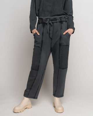 Stonewash Panelled Seamed Sweatpant - Baci Fashion