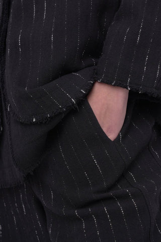 Striped Buttoned Long Sleeve Jacket - Baci Fashion