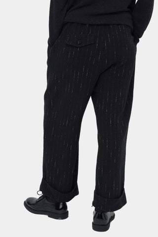Striped Pleated Slacks Pant - Baci Fashion