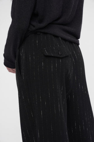Striped Pleated Slacks Pant - Baci Fashion