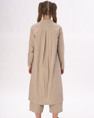 Tiered Waist Organic Cotton Shirt Dress - Baci Fashion