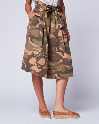 Vintage Camo Pleated Bow-Tie Skirt - Baci Online Store