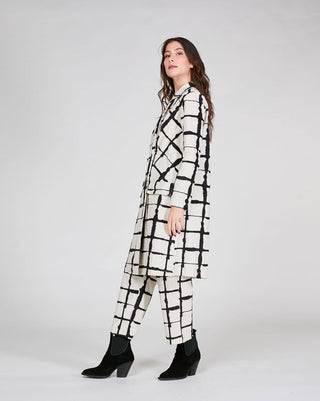 Wave Grid Line Trench Coat - Baci Online Store